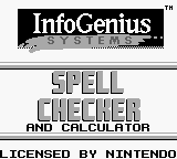 InfoGenius Systems - Spell Checker and Calculator (USA) Title Screen